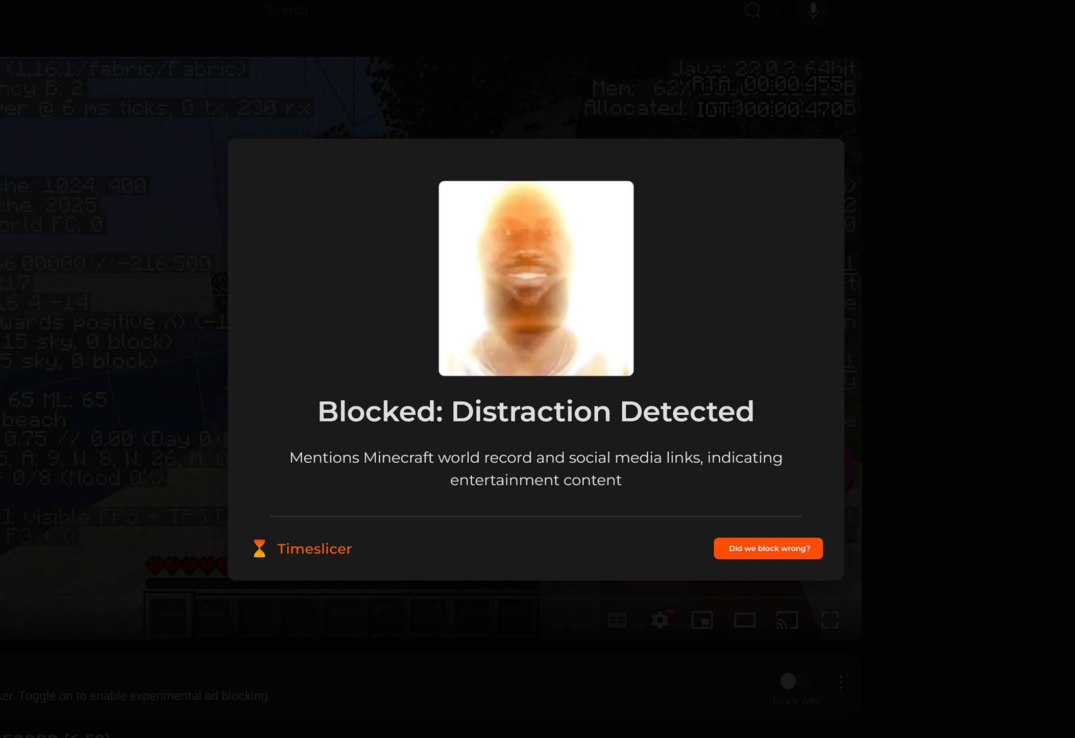 Distraction Detected Dialog